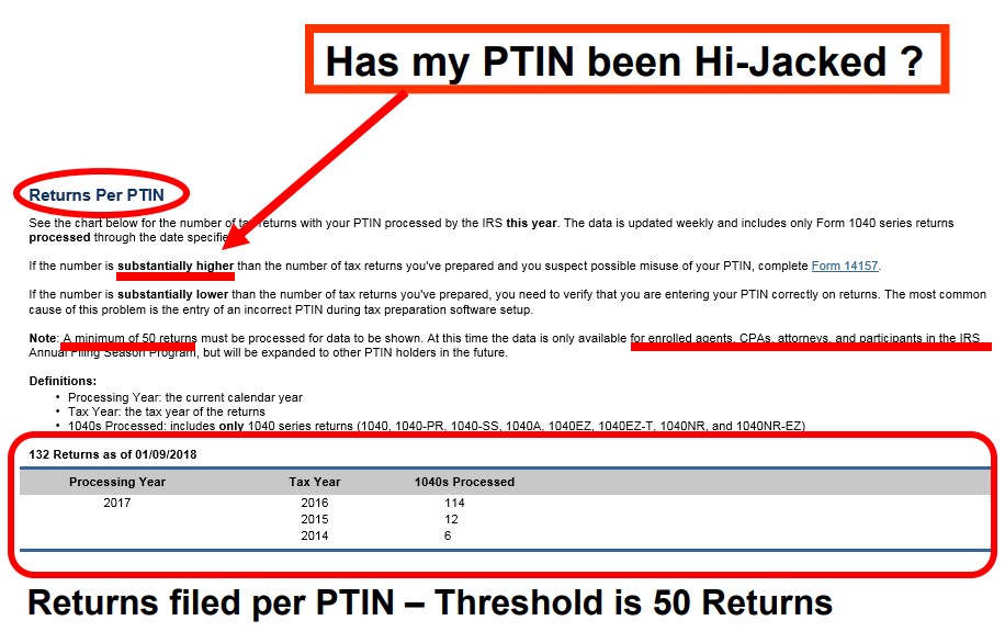 How to view return filed per PTIN American Society of Tax Problem Solvers